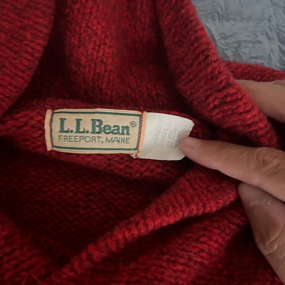 LL Bean Red Wool Blend Sweater Mens Size Large - Picture 2 of 5